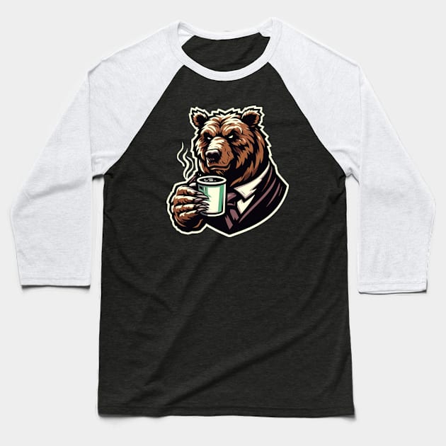 Bear's Coffee Fix Baseball T-Shirt by Coffee Lover Finds